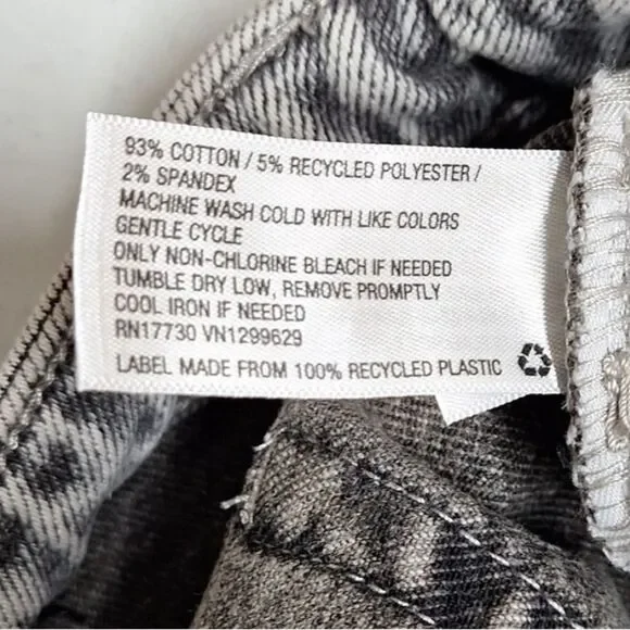 Ava & Viv Plus Size High-Rise Stretch Denim Jean Shorts Gray Acid Wash New! - Picture 7 of 9